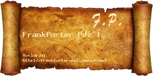 Frankfurter Pál névjegykártya